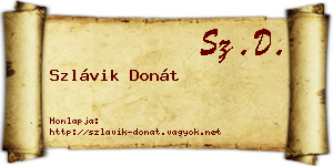 Szlávik Donát névjegykártya